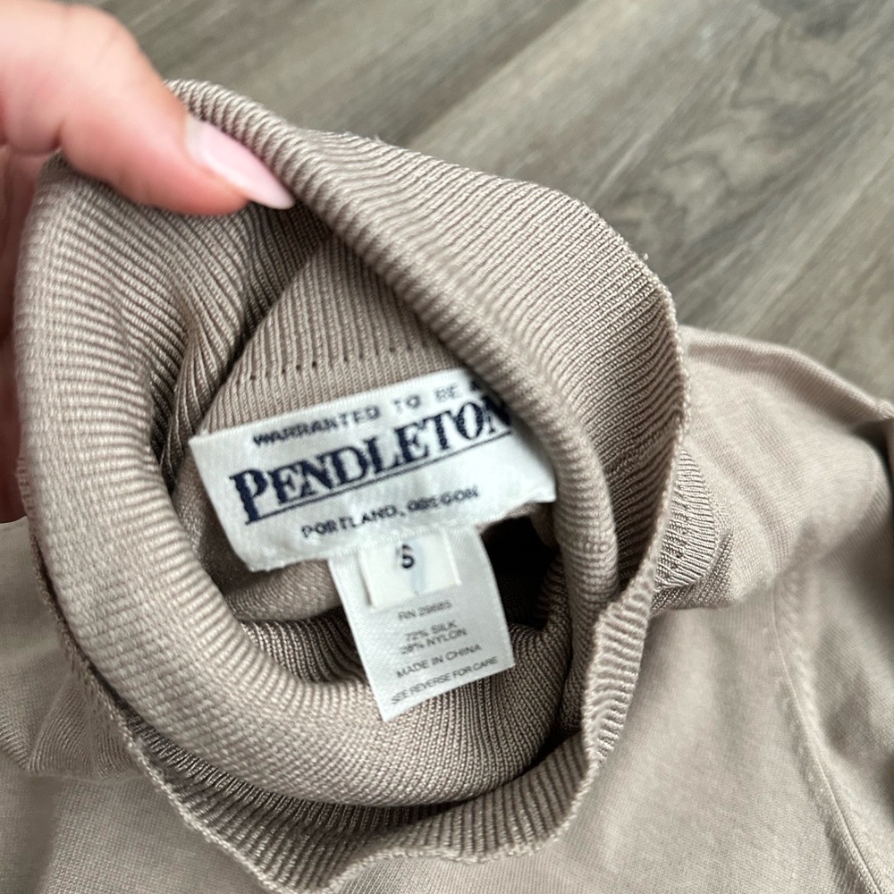 Pendleton Taupe Knit Turtleneck